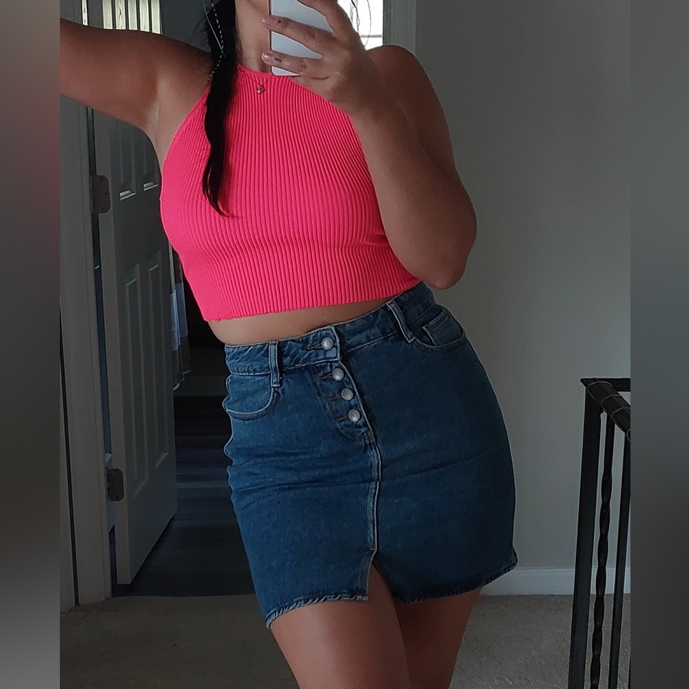 Blue short denim skirt size Medium
